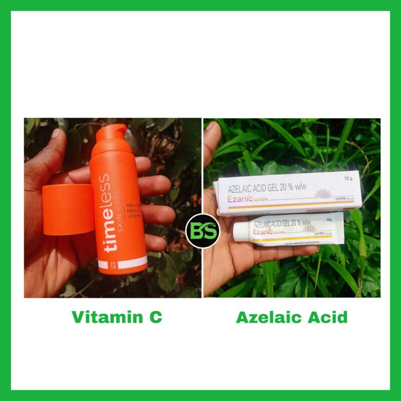 Vitamin C and azelaic acid together